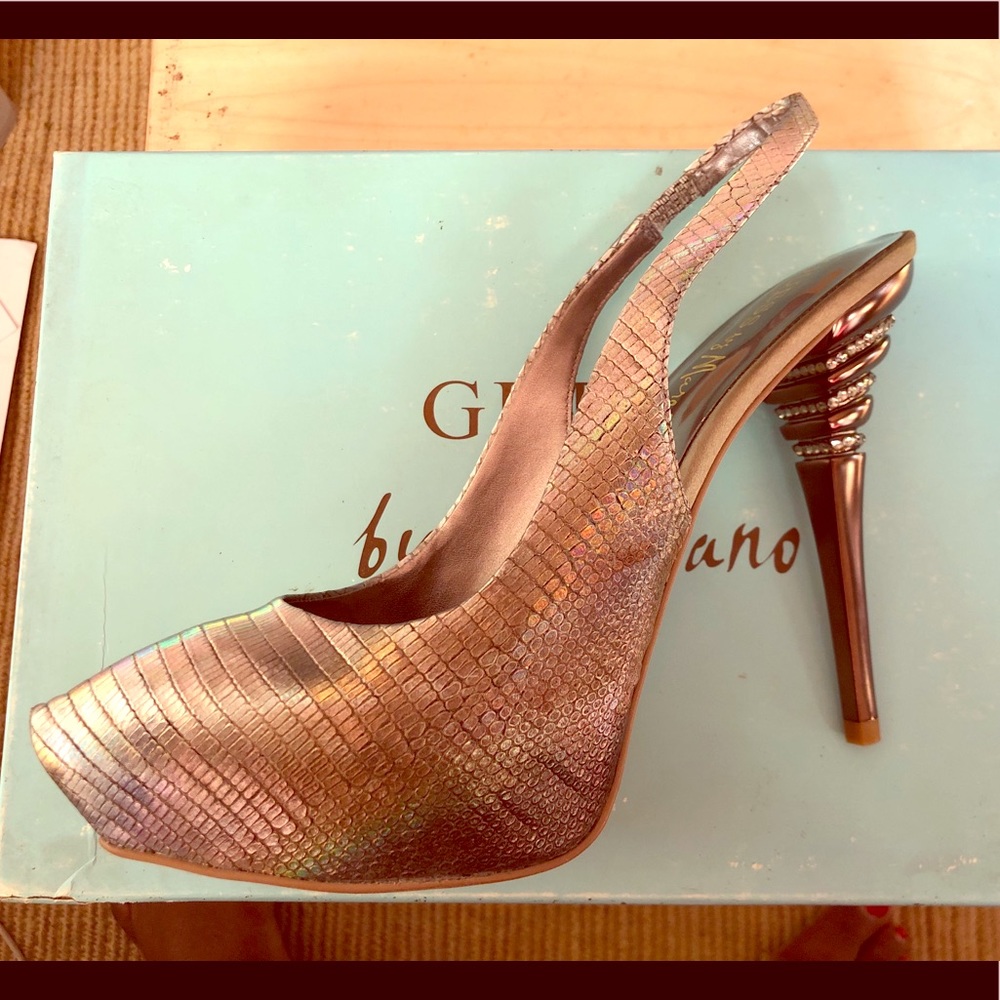 GUESS by Marciano pointed toe stiletto snake skin